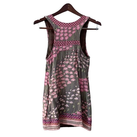 Free People Sleeveless Floral Boho Split V-Neck Shift Dress Womens 2 Fairycore - Picture 4 of 10